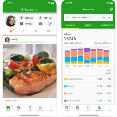 Aplicativos para contar calorias do prato